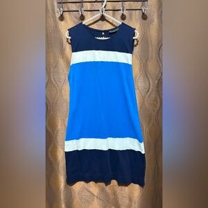 New York & Company Blue and White Midi Dress